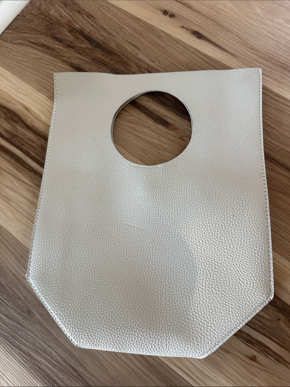 Minimalist Cream Women’s Handbag with Circular Handle